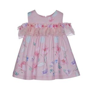 🌷 LAPIN HOUSE 🌷 Pink Ruffle Party Dress - [12 Months]